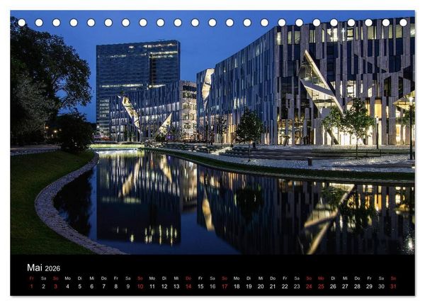 Produktbild: D&uuml;sseldorf - Ansichten am Abend (Tischkalender 2026 DIN A5 quer), CALVENDO Monatskalender