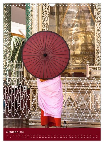 Produktbild: MYANMAR SPIRITUELL 2026 (Wandkalender 2026 DIN A3 hoch), CALVENDO Monatskalender