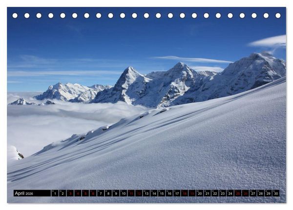 Produktbild: Eiger, M&ouml;nch und Jungfrau 2026 (Tischkalender 2026 DIN A5 quer), CALVENDO Monatskalender