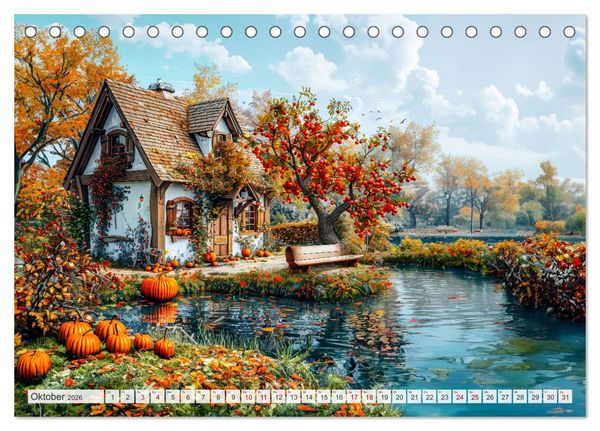 Produktbild: Cottages am Wasser - Malerische R&uuml;ckzugsorte genie&szlig;en (Tischkalender 2026 DIN A5 quer), CALVENDO Monatskalender