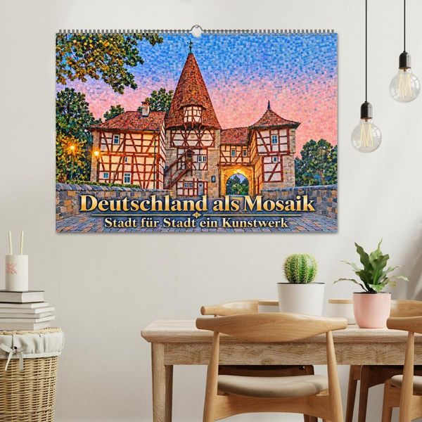 Produktbild: Deutschland als Mosaik. Stadt f&uuml;r Stadt ein Kunstwerk (Wandkalender 2027 DIN A2 quer), CALVENDO Monatskalender