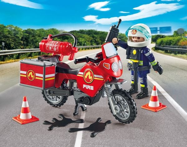 Produktbild: PLAYMOBIL 71466 Feuerwehrmotorrad am Unfallort