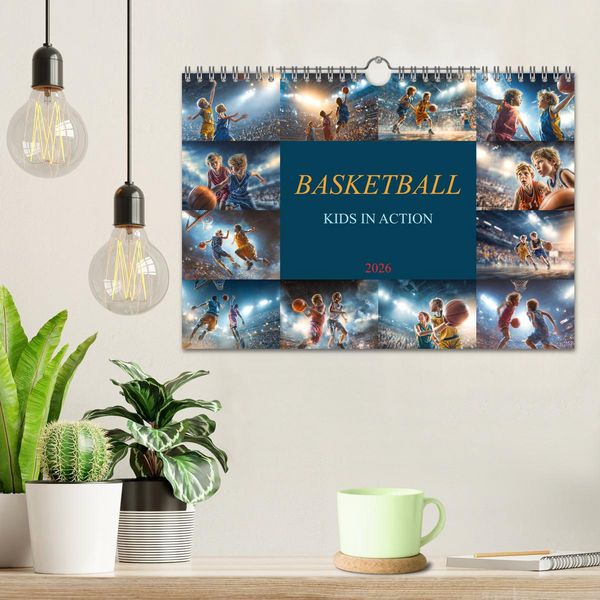 Produktbild: Basketball - Kids in Action (Wandkalender 2026 DIN A4 quer), CALVENDO Monatskalender