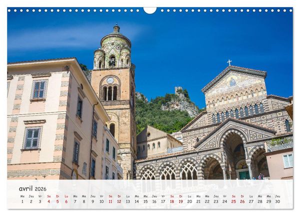 Produktbild: C&ocirc;te amalfitaine - Villes romantiques et paysages magiques (Calendrier mural 2026 DIN A3 vertical), CALVENDO calendrier mensuel