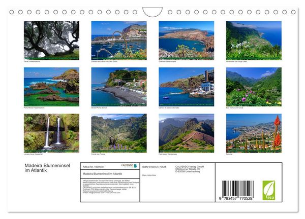 Produktbild: Madeira Blumeninsel im Atlantik (Wandkalender 2026 DIN A4 quer), CALVENDO Monatskalender