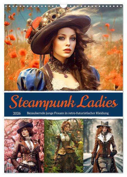 Steampunk Ladies (Wandkalender 2026 DIN A3 hoch), CALVENDO Monatskalender