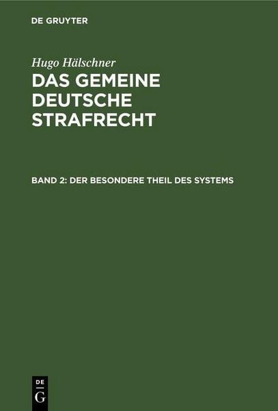Produktbild: Der besondere Theil des Systems