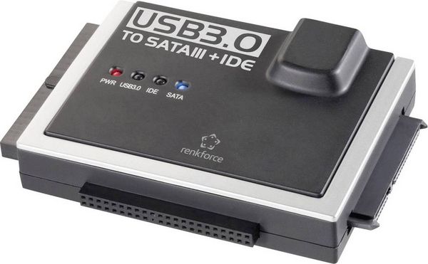 Produktbild: Renkforce Festplatten Adapter [1x USB 3.2 Gen 1 Stecker A (USB 3.0) - 1x IDE-Buchse 40pol., IDE-Buchse 44pol., SATA-Kombi-Stecker 7+15pol.] 1.20 m