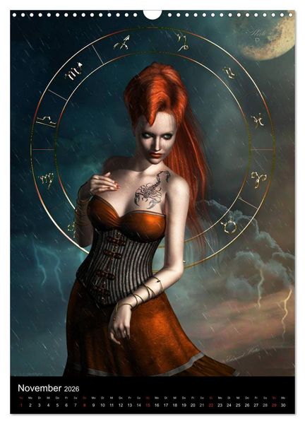 Produktbild: Unter Sternen geboren - Fantasy Tierkreis im Zeichen der Frau (Wandkalender 2026 DIN A3 hoch), CALVENDO Monatskalender