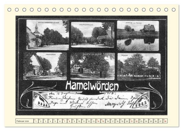Produktbild: Gruss aus Hamelw&ouml;rden - Kehdingens sch&ouml;nstes Dorf in alten Ansichten (Tischkalender 2026 DIN A5 quer), CALVENDO Monatskalender