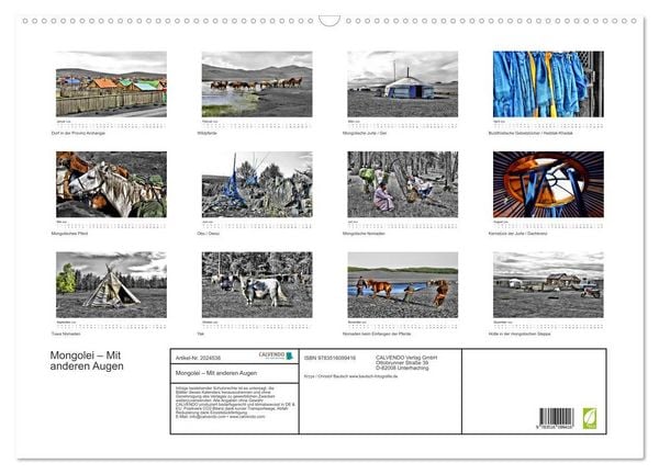 Produktbild: Mongolei &ndash; Mit anderen Augen (Wandkalender 2026 DIN A2 quer), CALVENDO Monatskalender