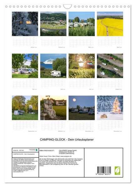 Produktbild: CAMPING-GL&Uuml;CK - Dein Urlaubsplaner (Wandkalender 2026 DIN A3 hoch), CALVENDO Monatskalender