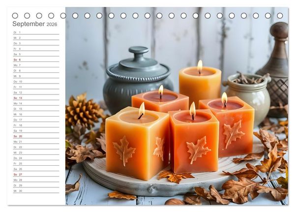 Produktbild: Kerzenpoesie - Romantische Kerzenkunst in stimmungsvollen Szenen (Tischkalender 2026 DIN A5 quer), CALVENDO Monatskalender