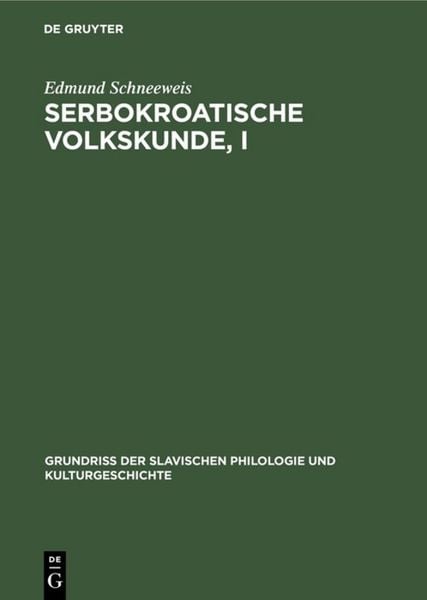 Produktbild: Serbokroatische Volkskunde, I