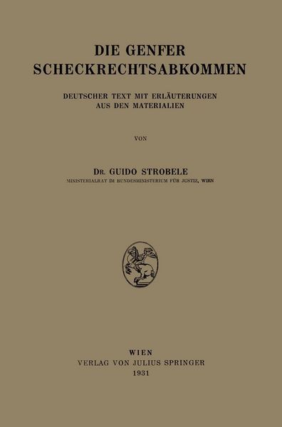 Produktbild: Die Genfer Scheckrechtsabkommen