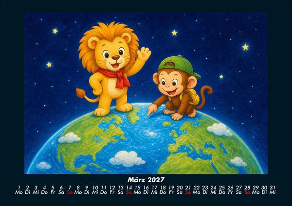 Produktbild: Buschi und Milo im Sonnensystem 2027 Fotokalender DIN A4