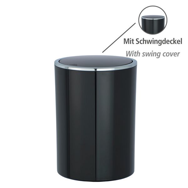 Produktbild: Schwingdeckeleimer Mod. Inca Black, hochwertiger Kunststoff, 5 Liter