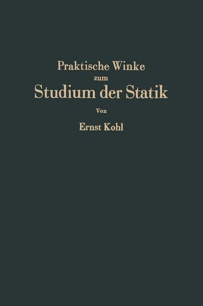 Produktbild: Praktische Winke zum Studium der Statik
