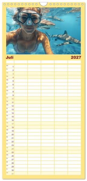 Produktbild: Familienplaner 2027 - Action pur - atemberaubende Hobbys mit 5 Spalten (Wandkalender, 21 x 45 cm) CALVENDO