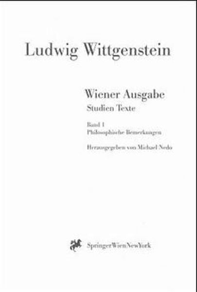 Wiener Ausgabe Studien Texte, Taschenbuch von L. Wittgenstein, Springer Wien, 9783211832660