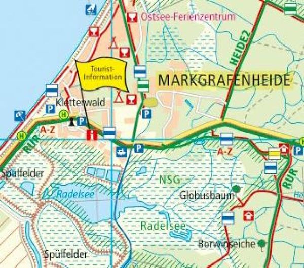 Produktbild: Publicpress Rad- und Wanderkarte Hansestadt Rostock, Ostseebad Warnem&uuml;nde 1:50.000