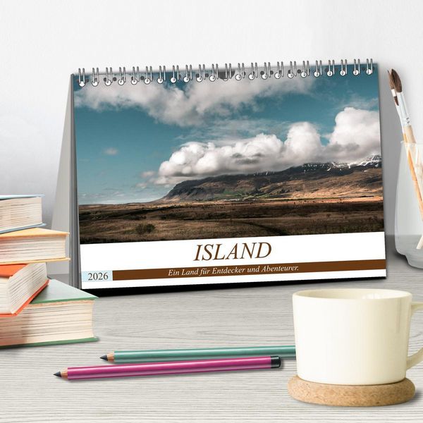 Produktbild: Island. Ein Land f&uuml;r Entdecker und Abenteurer. (Tischkalender 2026 DIN A5 quer), CALVENDO Monatskalender
