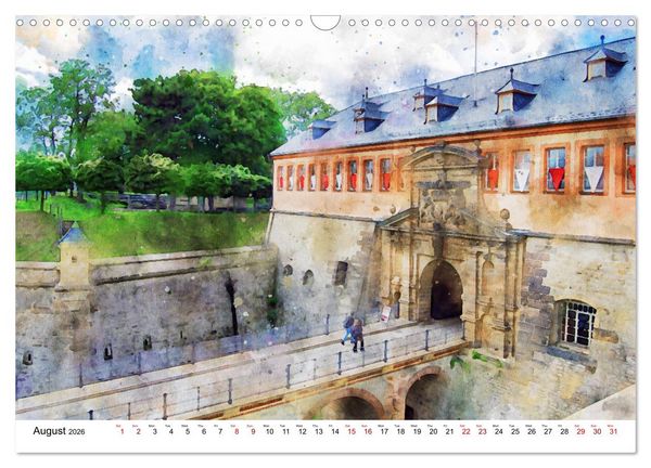 Produktbild: Erfurt - City views in watercolors (Wall Calendar 2026 DIN A3 landscape), CALVENDO 12 Month Wall Calendar