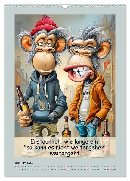 Produktbild: Affengeil. Humor aus dem Gro&szlig;stadtdschungel (Wandkalender 2026 DIN A3 hoch), CALVENDO Monatskalender