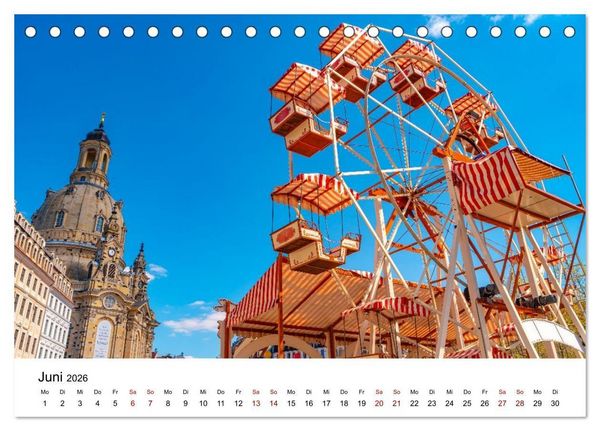 Produktbild: Dresden, Atmosph&auml;re der Altstadt (Tischkalender 2026 DIN A5 quer), CALVENDO Monatskalender