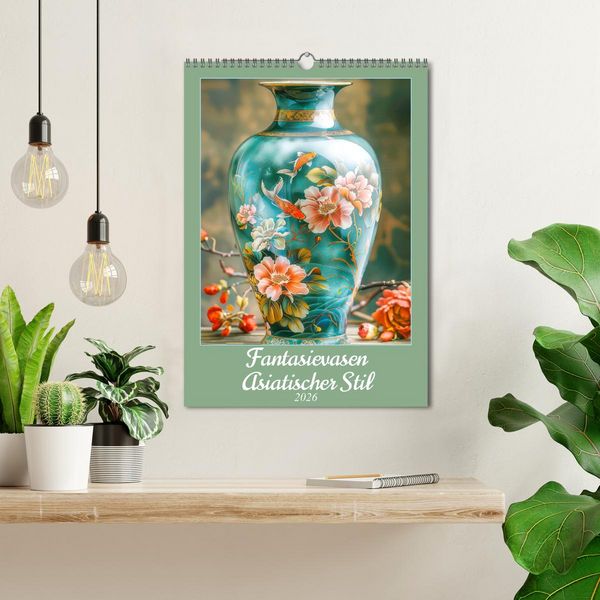 Produktbild: Fantasievasen - Asiatischer Stil (Wandkalender 2026 DIN A3 hoch), CALVENDO Monatskalender