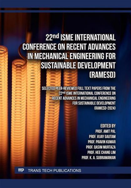 Produktbild: 22nd ISME International Conference on Recent Advances in Mechanical Engineering for Sustainable Development (RAMESD)