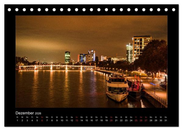 Produktbild: Frankfurt bei Nacht 2026 (Tischkalender 2026 DIN A5 quer), CALVENDO Monatskalender