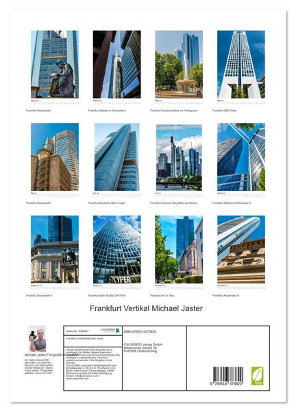 Produktbild: Frankfurt Vertikal Michael Jaster (Wandkalender 2026 DIN A3 hoch), CALVENDO Monatskalender