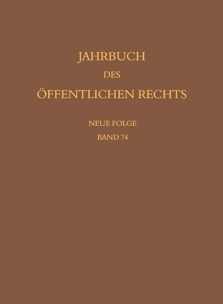 Produktbild: Jahrbuch des &ouml;ffentlichen Rechts der Gegenwart. Neue Folge
