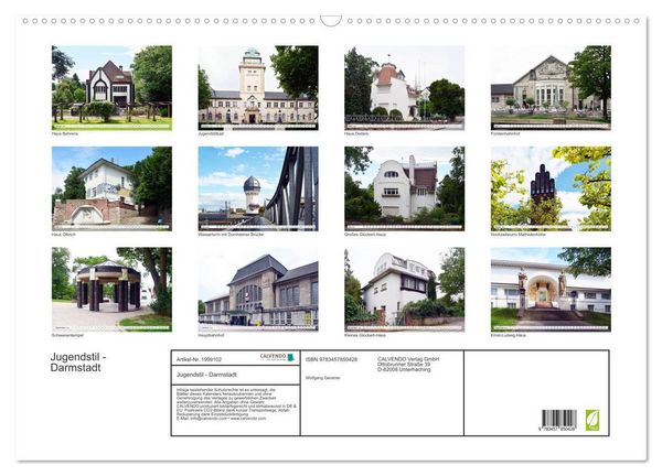 Produktbild: Jugendstil - Darmstadt (Wandkalender 2026 DIN A2 quer), CALVENDO Monatskalender