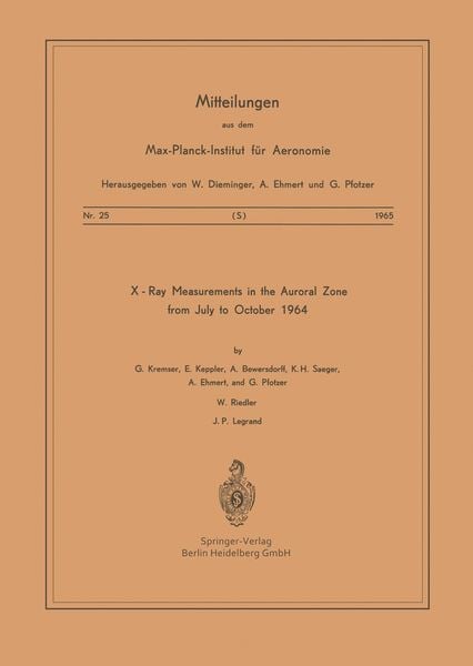 Produktbild: X-Ray Measurements in the Auroral Zone from July to October 1964
