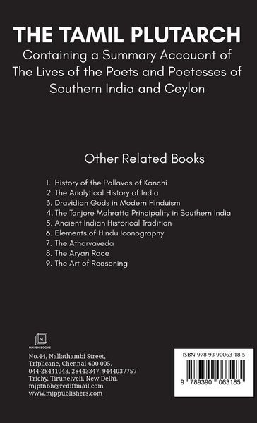 Produktbild: THE TAMIL PLUTARCH Containing a Summary Accouont of The Lives of the Poets and Poetesses of Southern India and Ceylon