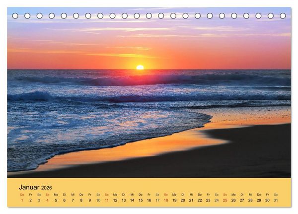 Produktbild: Sonnenunterg&auml;nge an der Atlantikk&uuml;ste (Tischkalender 2026 DIN A5 quer), CALVENDO Monatskalender