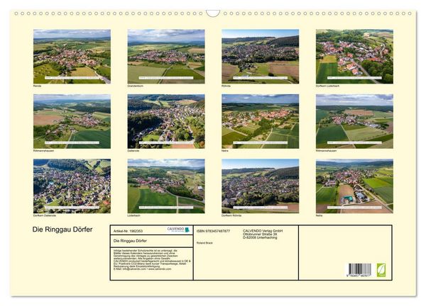 Produktbild: Die Ringgau D&ouml;rfer (Wandkalender 2026 DIN A2 quer), CALVENDO Monatskalender