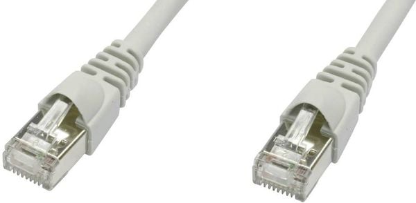 Telegärtner 100008572 RJ45 Netzwerkkabel, Patchkabel CAT 5e F/UTP 3.00 m Grau Flammwidrig, mit Rastnasenschutz 1 St.