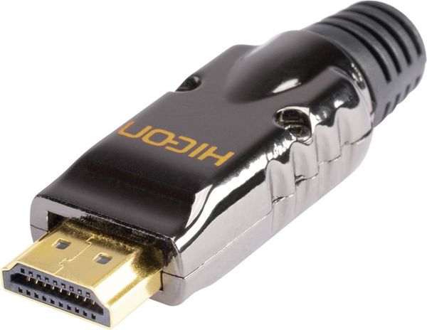 Hicon HI-HD-M HDMI-Steckverbinder Stecker, gerade Polzahl: 19 Schwarz 1St.