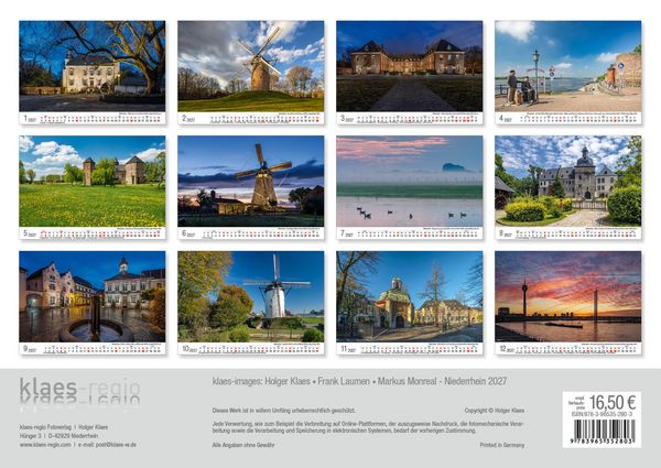 Produktbild: Niederrhein 2027 Bildkalender A3 Spiralbindung
