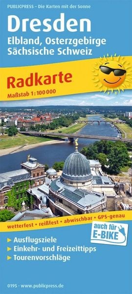 Produktbild: Publicpress Radkarte Dresden, Elbland, Osterzgebirge, S&auml;chsische Schweiz 1:100.000