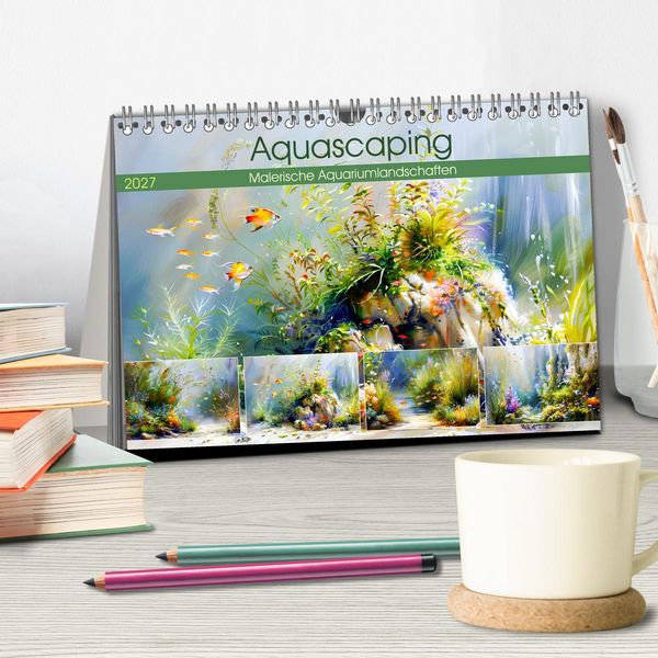 Produktbild: Aquascaping. Malerische Aquariumlandschaften (Tischkalender 2027 DIN A5 quer), CALVENDO Monatskalender