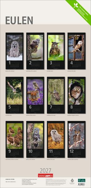 Produktbild: Eulen Kalender 2027