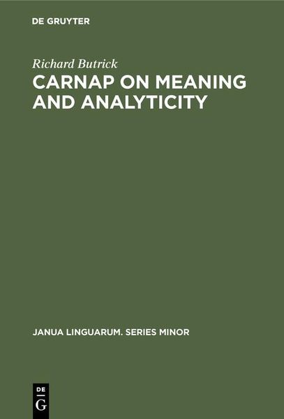 Produktbild: Carnap on meaning and analyticity