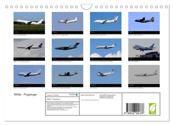 Produktbild: Milit&auml;r - Flugzeuge (Wandkalender 2026 DIN A4 quer), CALVENDO Monatskalender