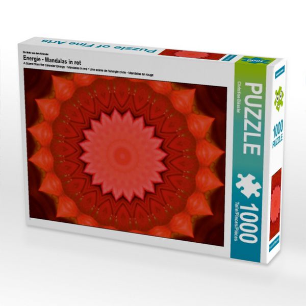 Produktbild: CALVENDO Puzzle Ein Motiv aus dem Kalender Energie - Mandalas in rot | 1000 Teile Lege-Gr&ouml;&szlig;e 64 &times; 48 cm Foto-Puzzle f&uuml;r gl&uuml;ckliche Stunden