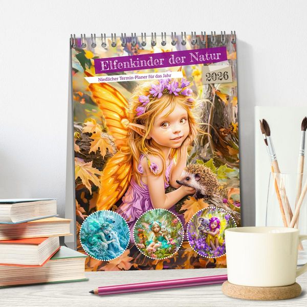 Produktbild: Elfenkinder der Natur - Niedlicher Termin-Planer f&uuml;r das Jahr (Tischkalender 2026 DIN A5 hoch), CALVENDO Monatskalender