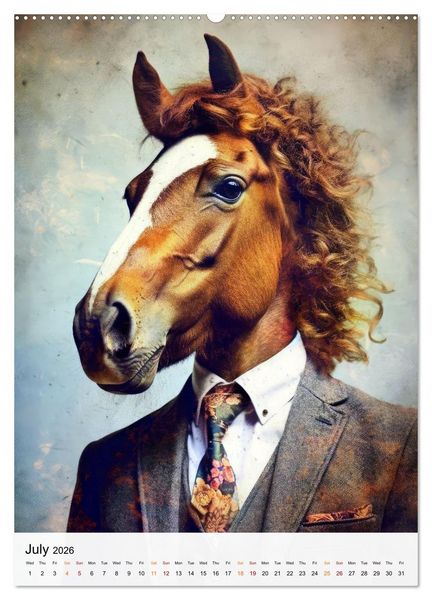Produktbild: Stylish Horses (Wall Calendar 2026 DIN A2 portrait), CALVENDO 12 Month Wall Calendar